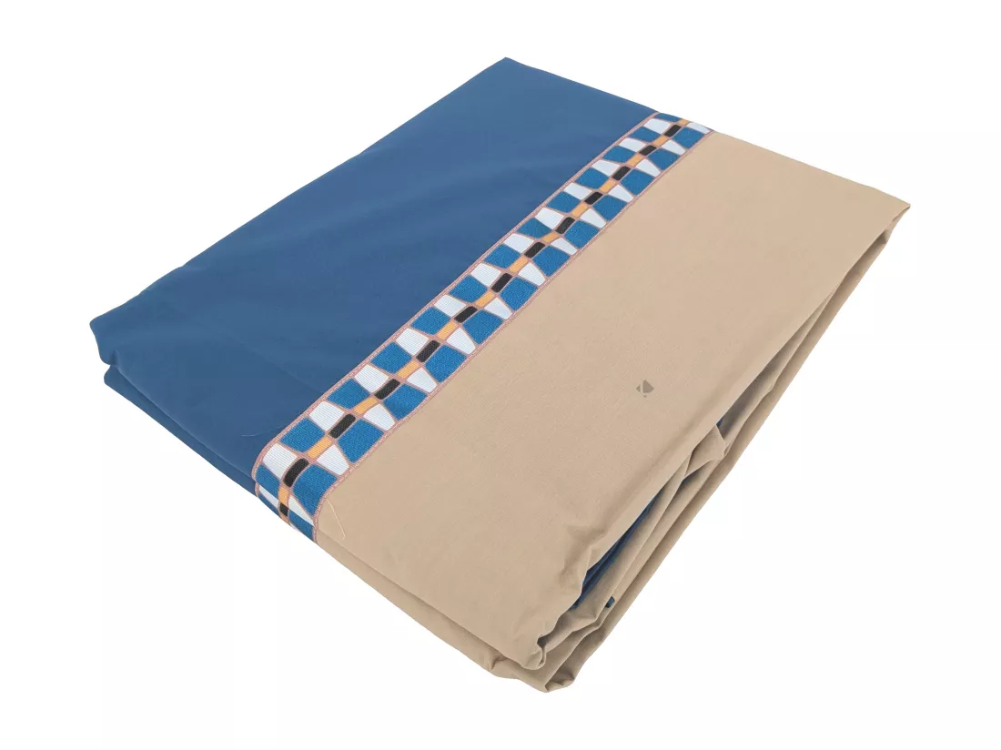 Drap plat 180x290 cm en percale de coton LINOA bleu cobalt