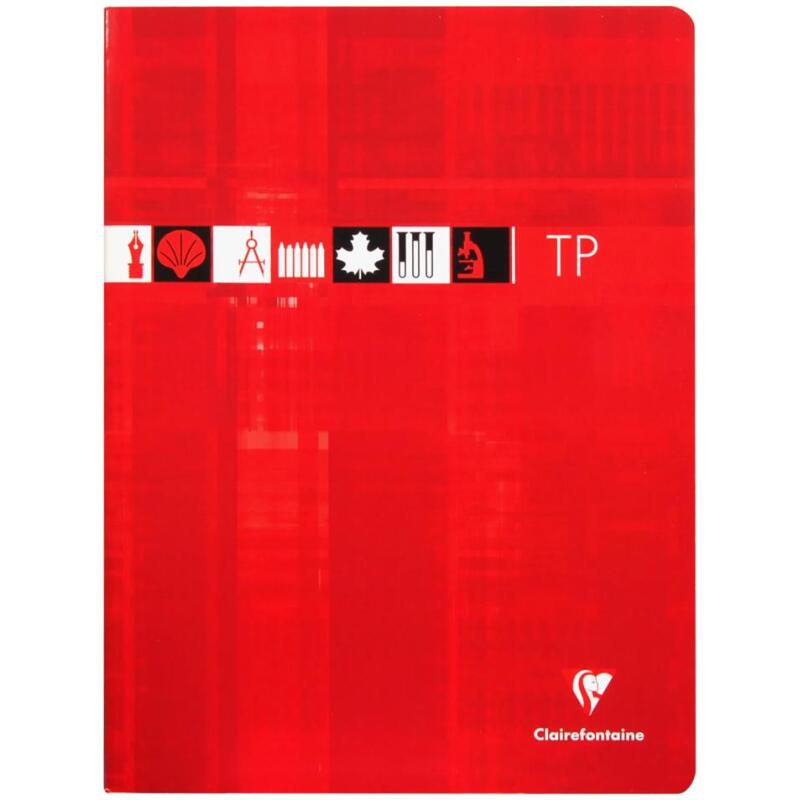 Cahier Travaux Pratiques piqué 24x32cm 64 pages petits carreaux + uni Couleur aléatoire - Assortis