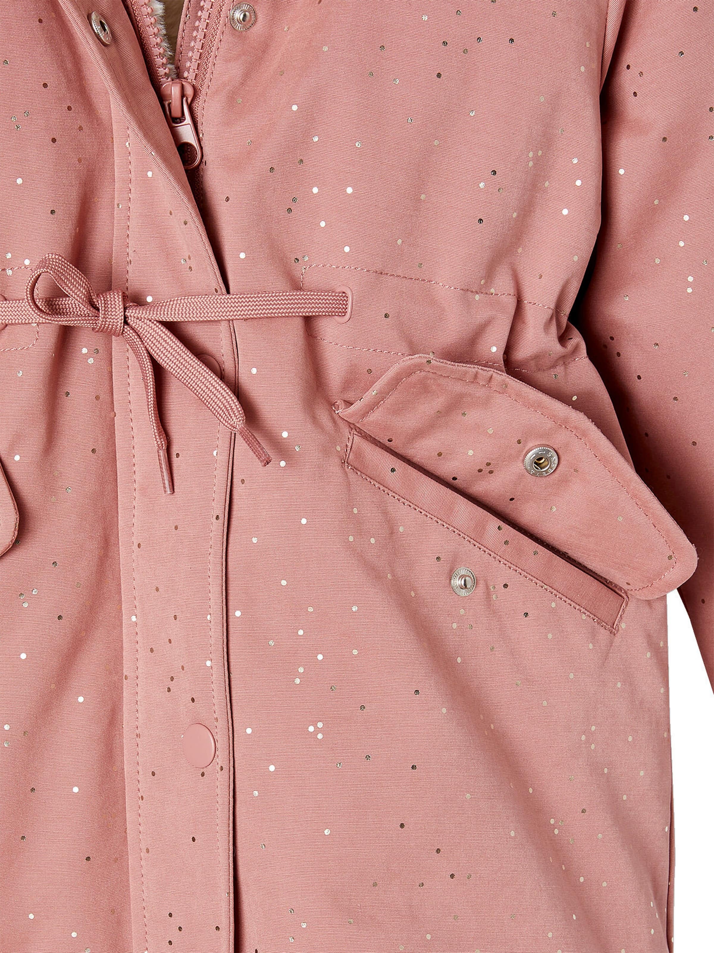 Vertbaudet Warme Mädchen Winterjacke mit Glitzer und Webpelz, Recycling-Wattierung blush
