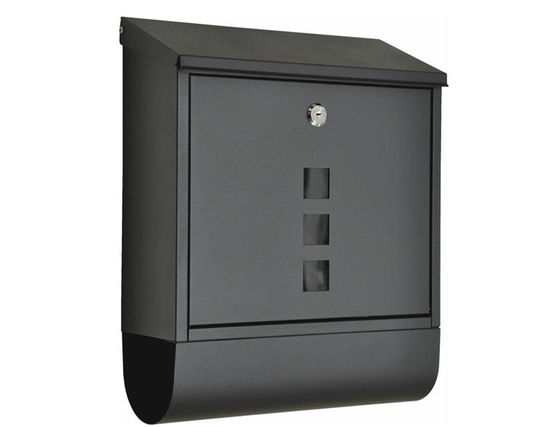 Dazikemo Briefkasten Piazza schwarz 38,5 x 30 x 11 cm