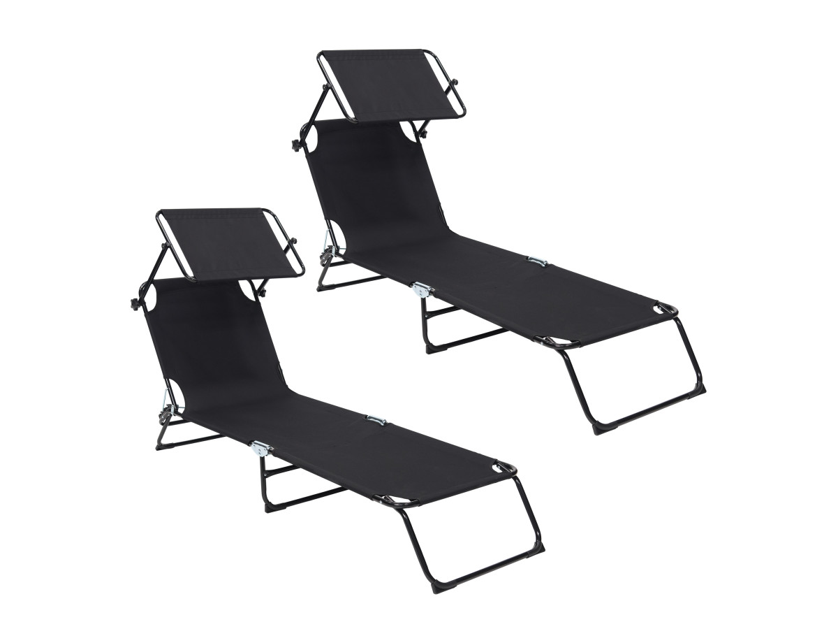 Infinity goods set van 2 opvouwbare ligbedden - Black