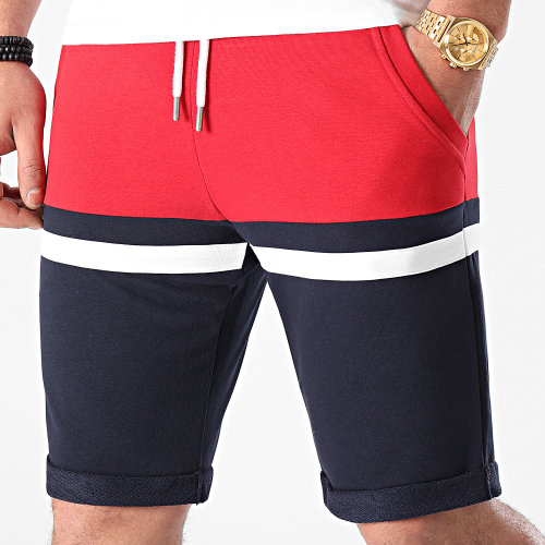 Short Jogging Tricolore 1507 Rouge Bleu Marine