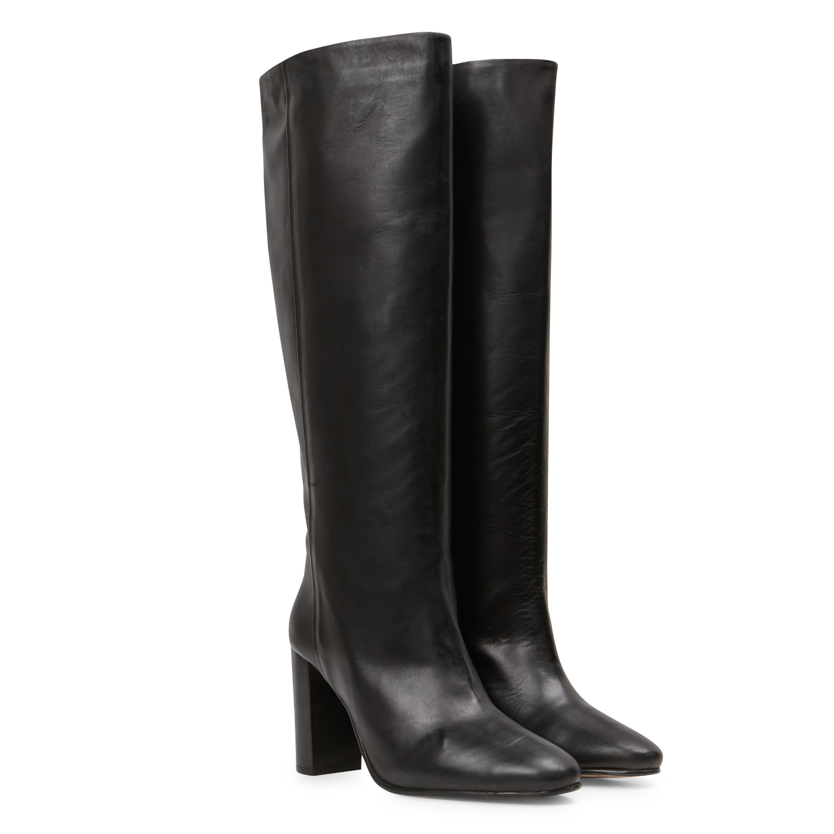 VENEZUELA - Bottes à talon en cuir| Noir