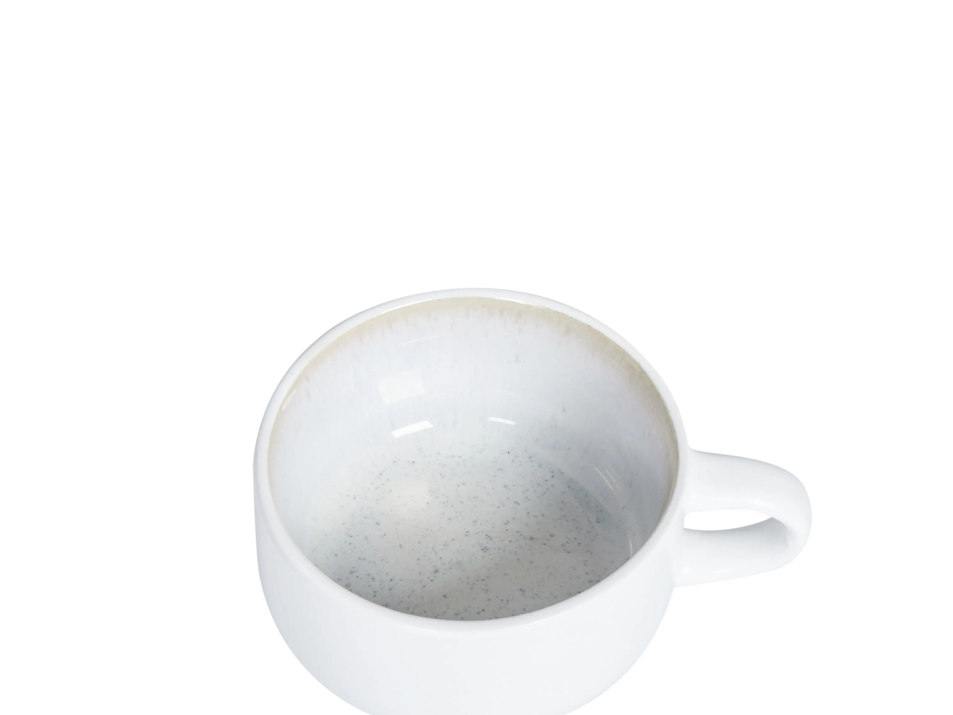 Set van 4 kopjes met schotels SESAME Steengoed Gebroken wit
