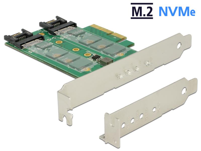 Delock Host Bus Adapter Controller PCIe - M.2, 2xSATA 1xNVM PCI Express-Karte