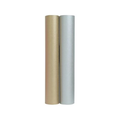 Clairefontaine - Papier cadeau kraft - 70 cm x 3 m - 60 g/m² - or ou argent