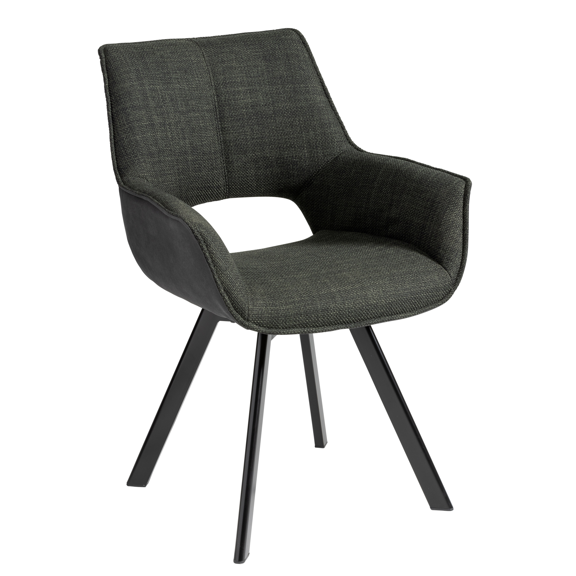 Lodge Living draaistoel Carry groen boucle