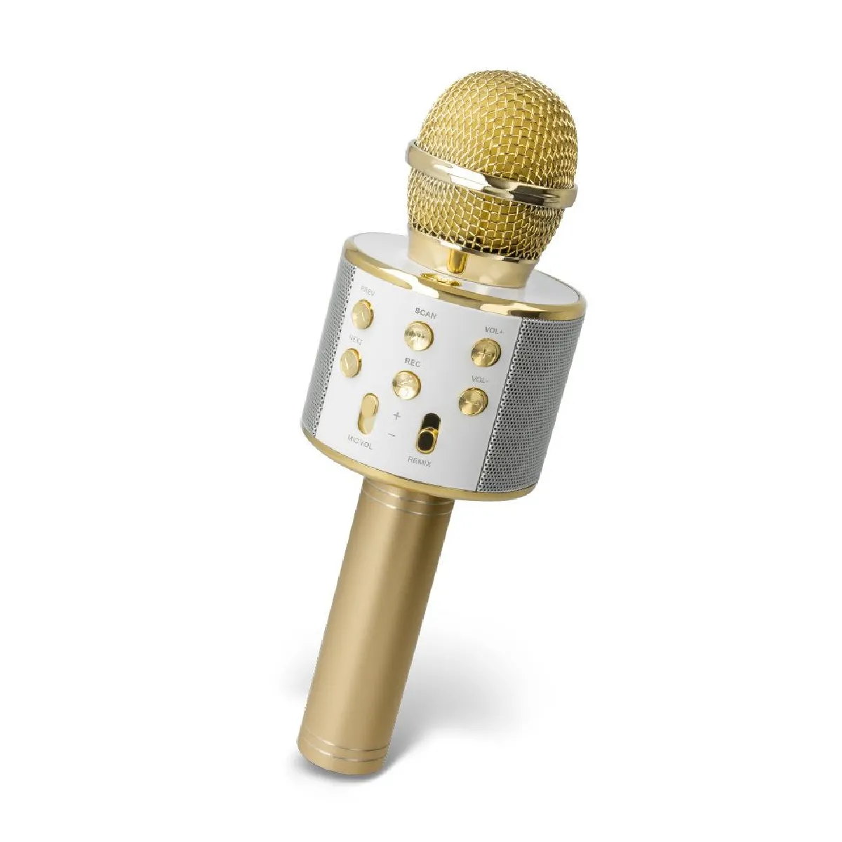 Ozzzo Karaoke Bluetooth Microphone - Gold