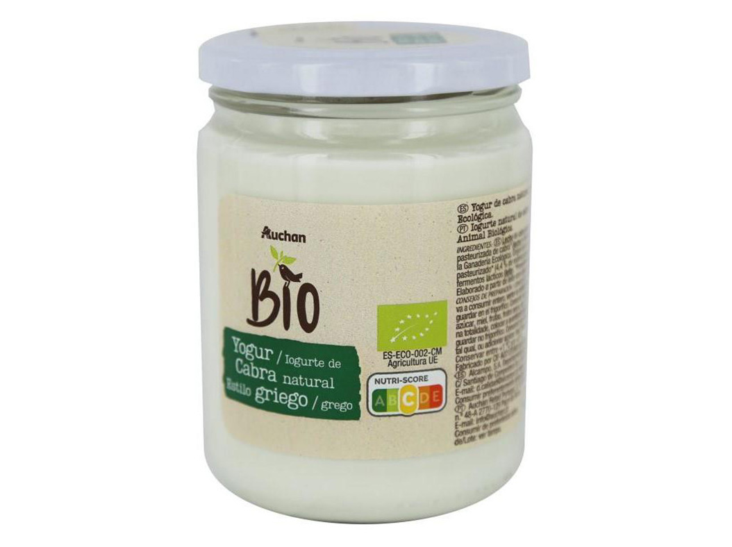 IOGURTE AUCHAN BIO NATURAL CABRA TIPO GREGO 420G