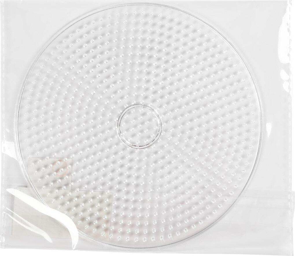 Perleplade - Stor Rund - Medium - Ø 15 CM - Klar