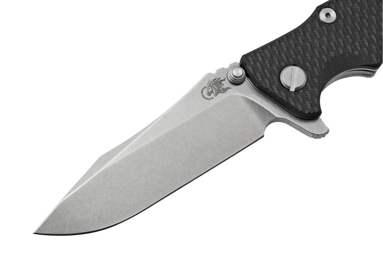 Rick Hinderer Eklipse 3.5” Spearpoint S45VN, Stonewash, Black G10, zakmes