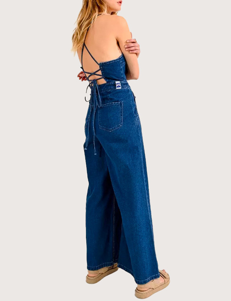 MOLLYBRACKEN COMBINAISON TISSÉE BLEUE DENIM