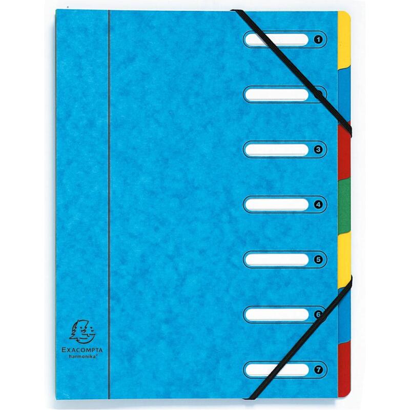 Trieur HARMONIKA® à fenêtres avec élastiques Véritable carte lustrée 7 compartiments