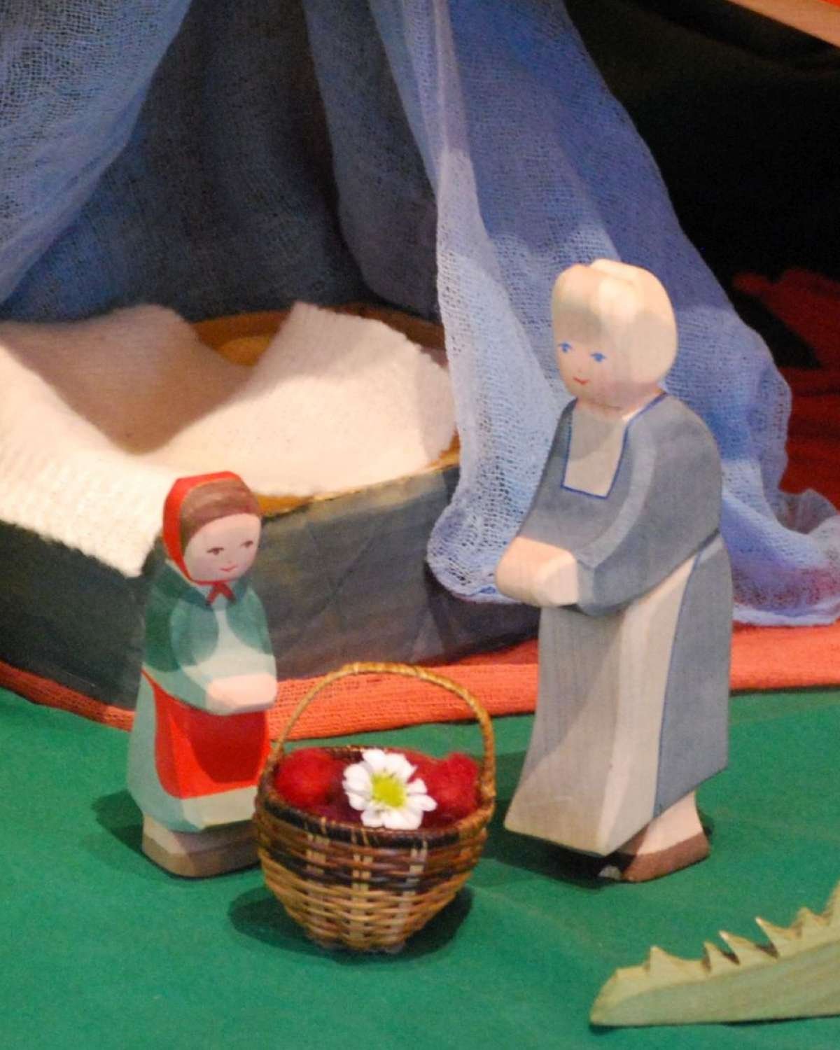 Rødhette Trefigur – Håndlaget Dukketeater Dukke | Red Riding Hood