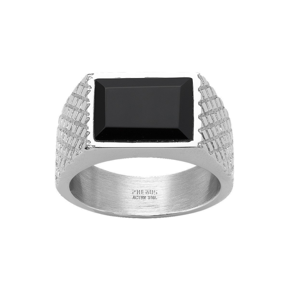 Bague en Acier 316L - blanc brillant