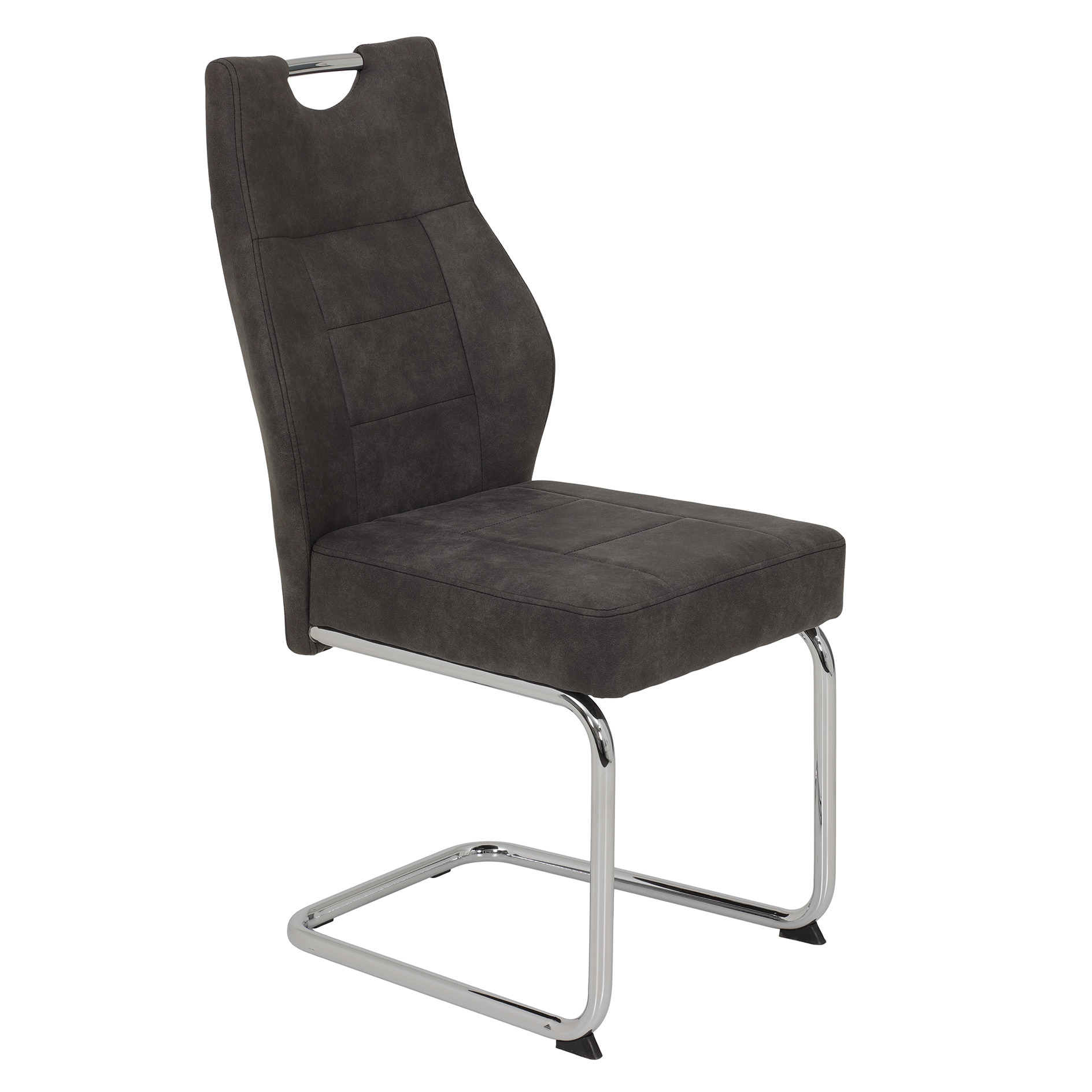 Freischwinger - anthrazit - Microfaser - 98 cm hoch