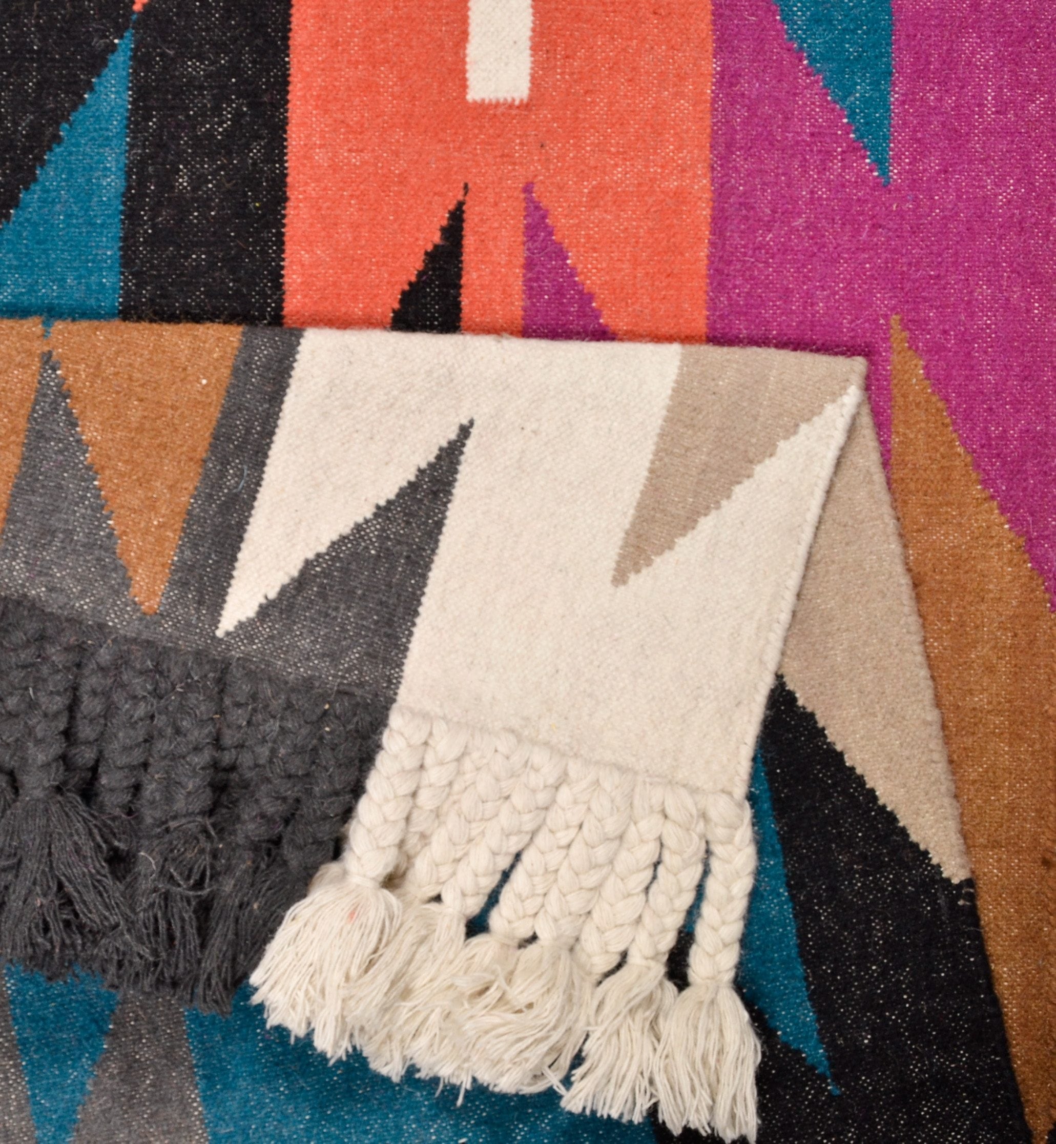 TOM TAILOR HOME Teppich »Funky Kelim« rechteckig 6 mm Höhe Flachgewebe, reine Baumwolle, handgewebt, mit Fransen, Boho-Style