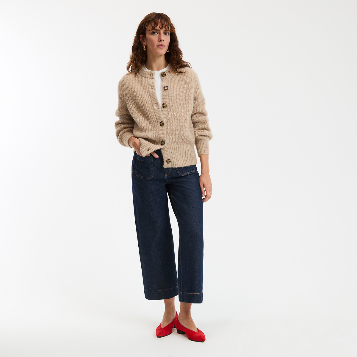 COLEÇÕES LA REDOUTE<br>Colete em malha mista de alpaca, Assinatura AMBROISE