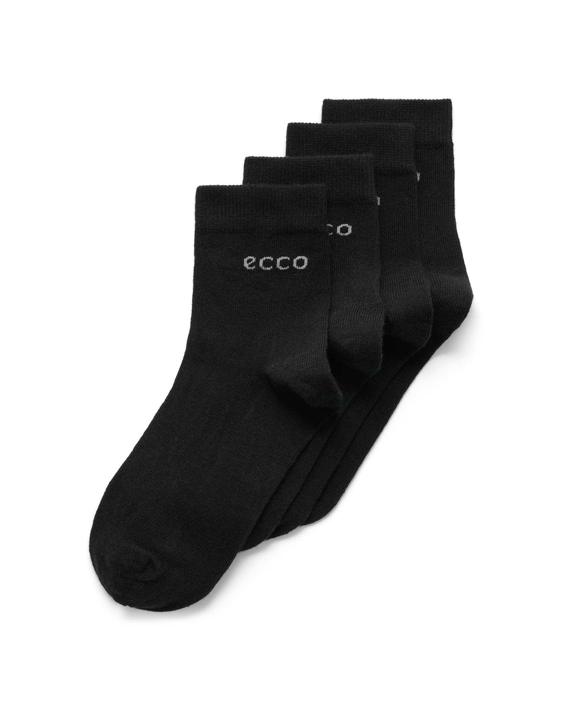 ECCO Play Longlife Mid Cut Kids 2-Pack Unisex Langlebige halbhohe Socken Schwarz