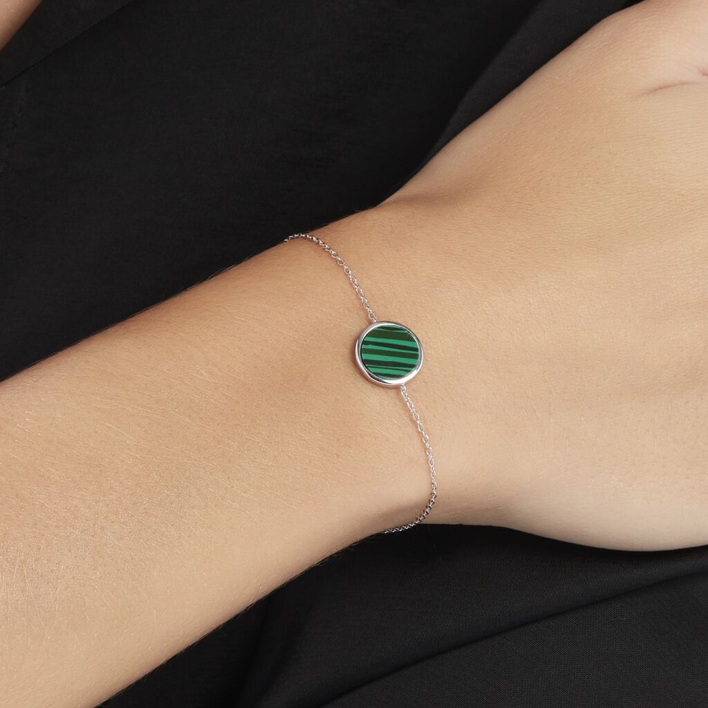 Bracelet Saül Argent Blanc Malachite