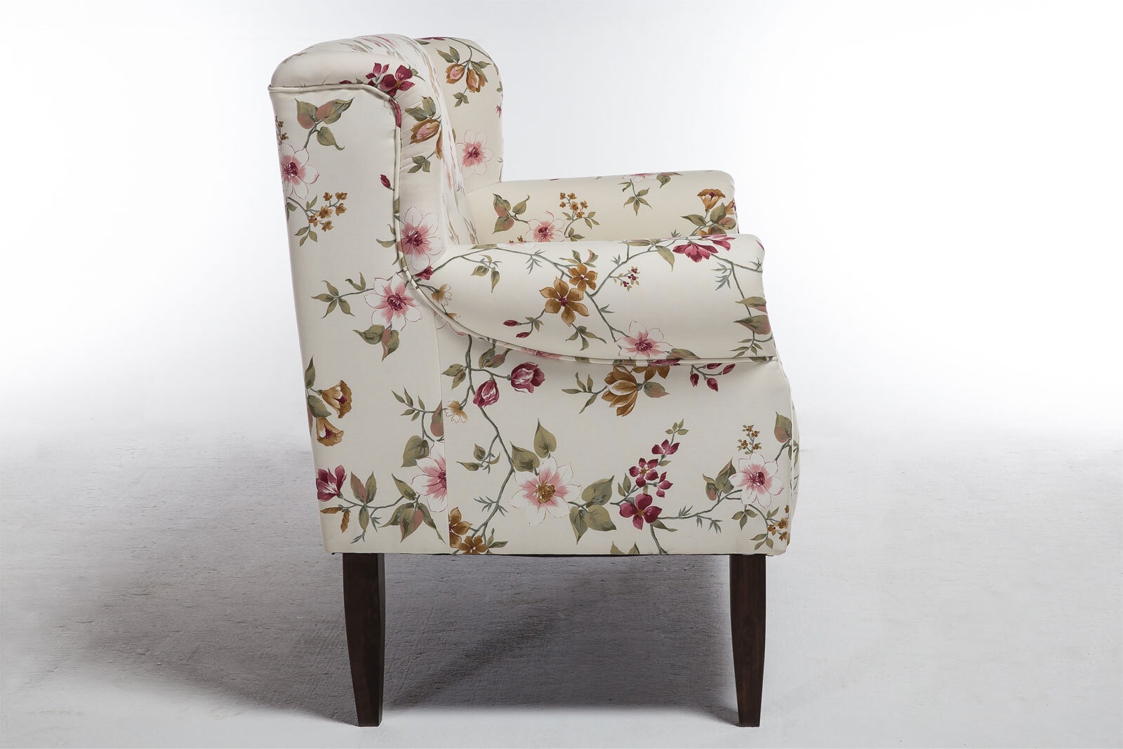 Sofa Emmen 2-sitzig Blumenmuster Beige/Rot/Ocker