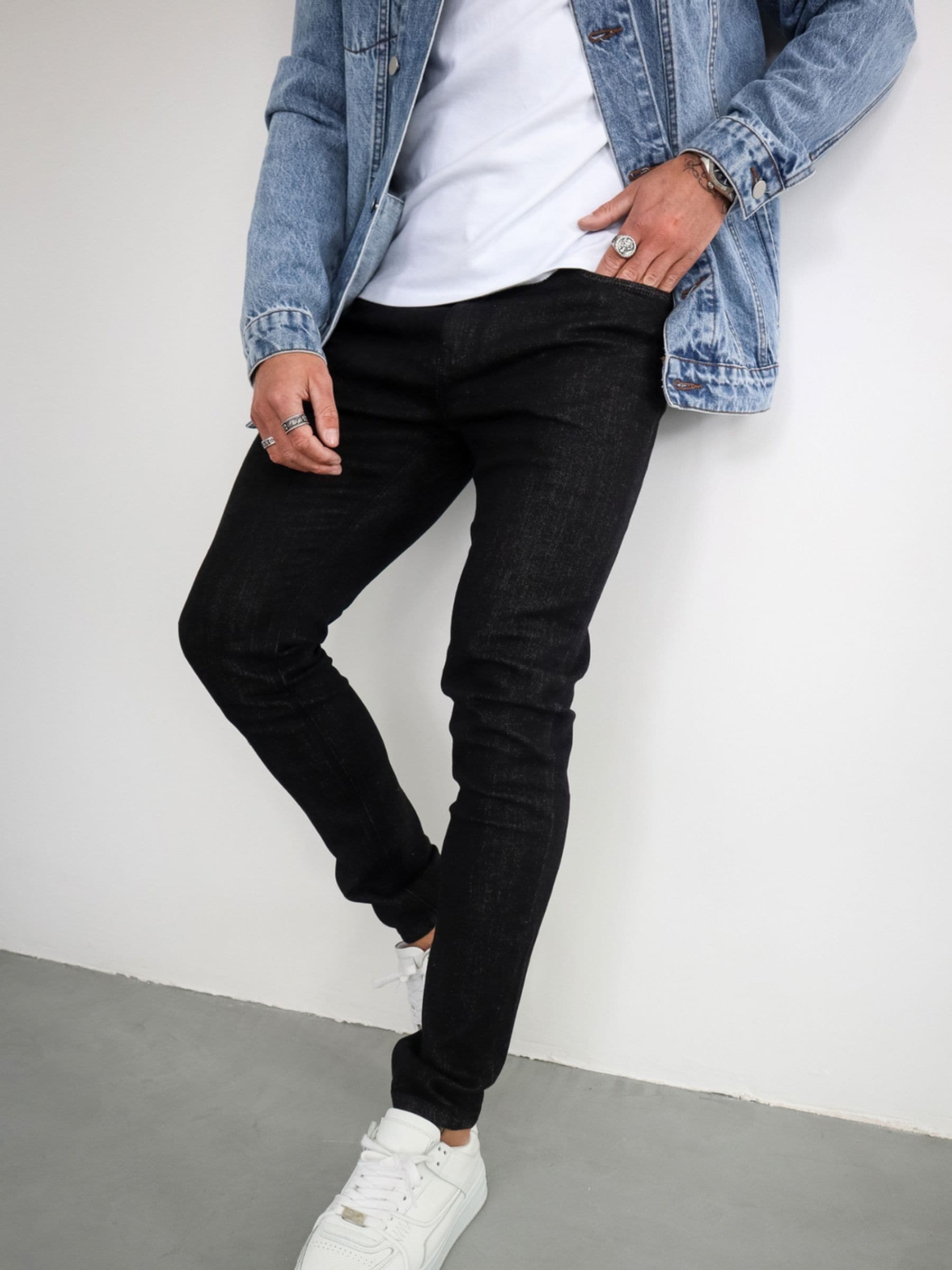 Zwart - CAPO Slim Fit Denim Jeans
