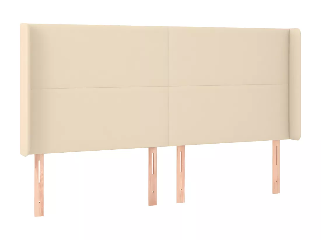 Sommier tapissier avec matelas et LED Crème 160x200 cm Tissu