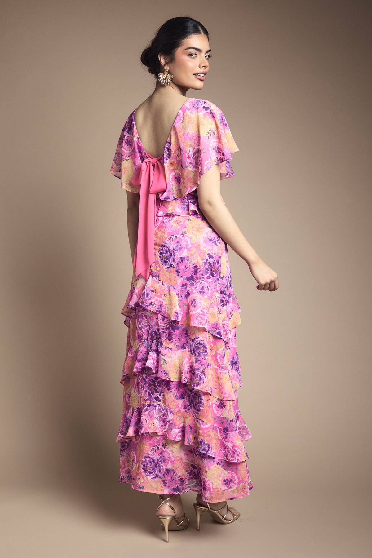 Oasis Robe Maxi à Détails Volantés