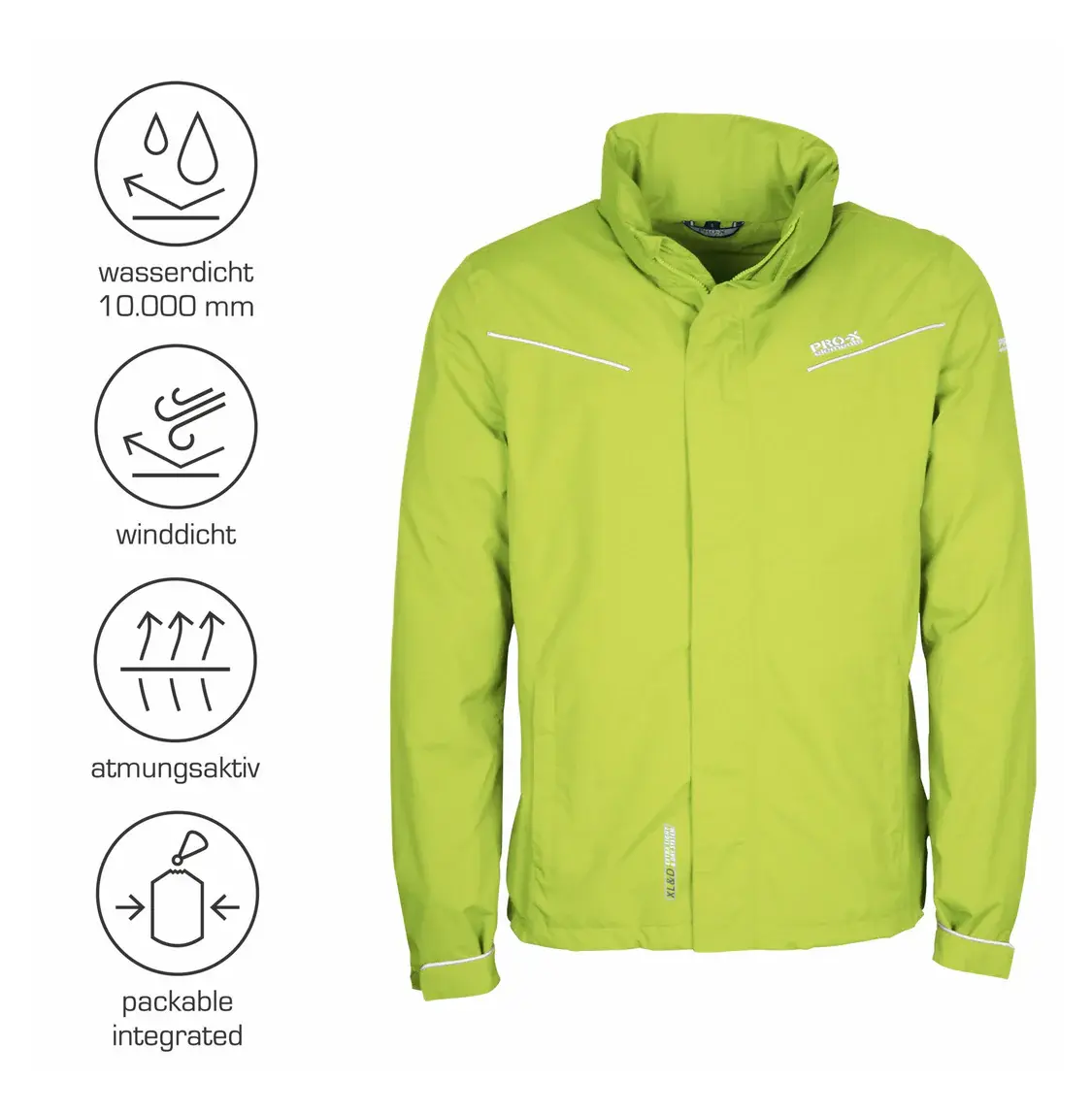 PRO-X elements Dexter Regenjack Neon Geel Heren