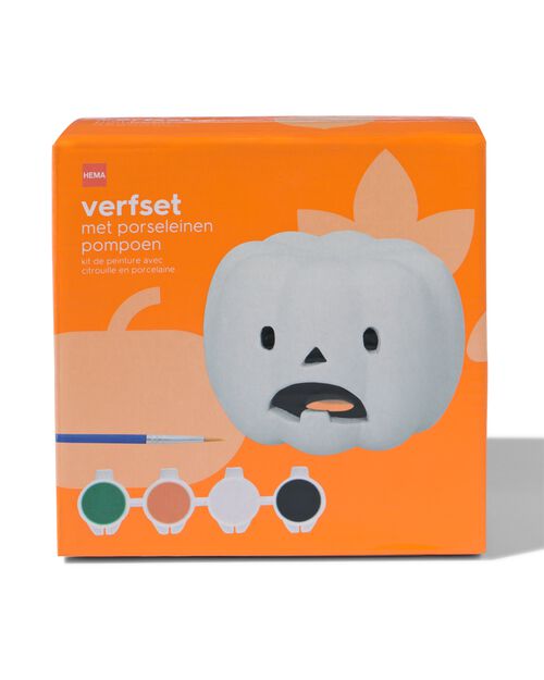 kit de peinture avec citrouille en porcelaine