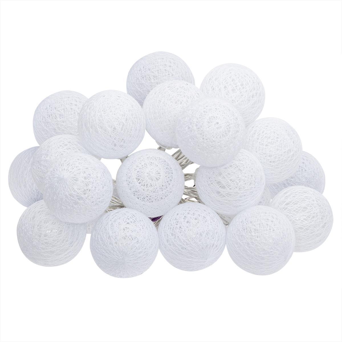 GUIRLANDE LED SECTEUR 20 BOULES BLANC D.6CM