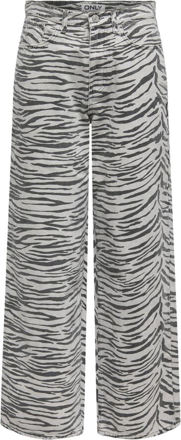 ONLY ONLHOPE HW ZEBRA WIDE DNM SIK Light grey denim/zebra
