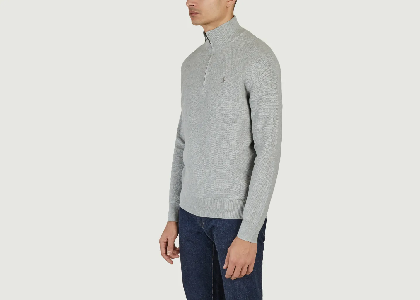 Pull Demi-Zippé En Coton Piqué Polo Ralph Lauren