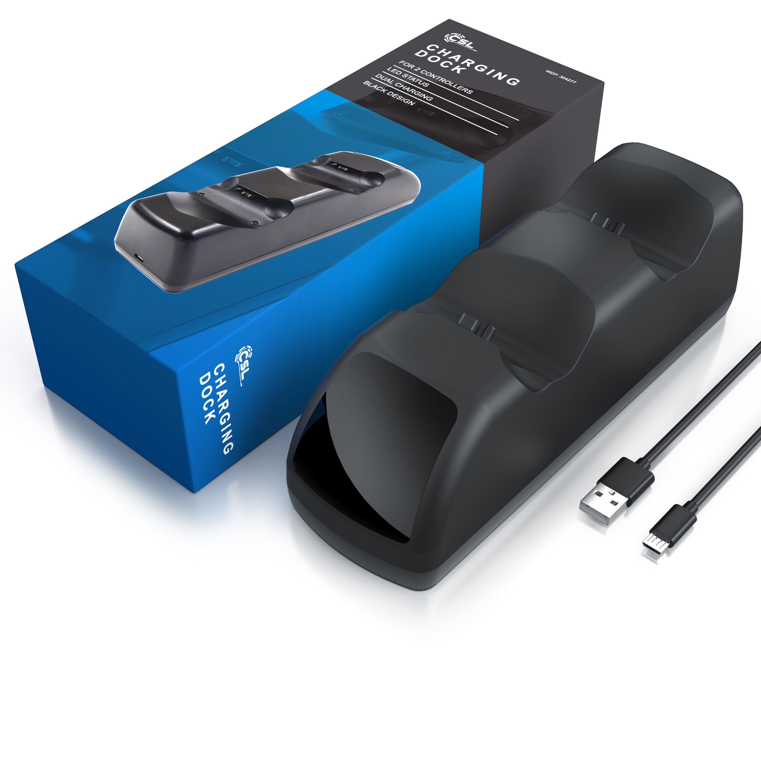 CSL Dual Ladestation für 2x PS4 Gamepads - PS4 Controller Stand Charger / Ladegerät