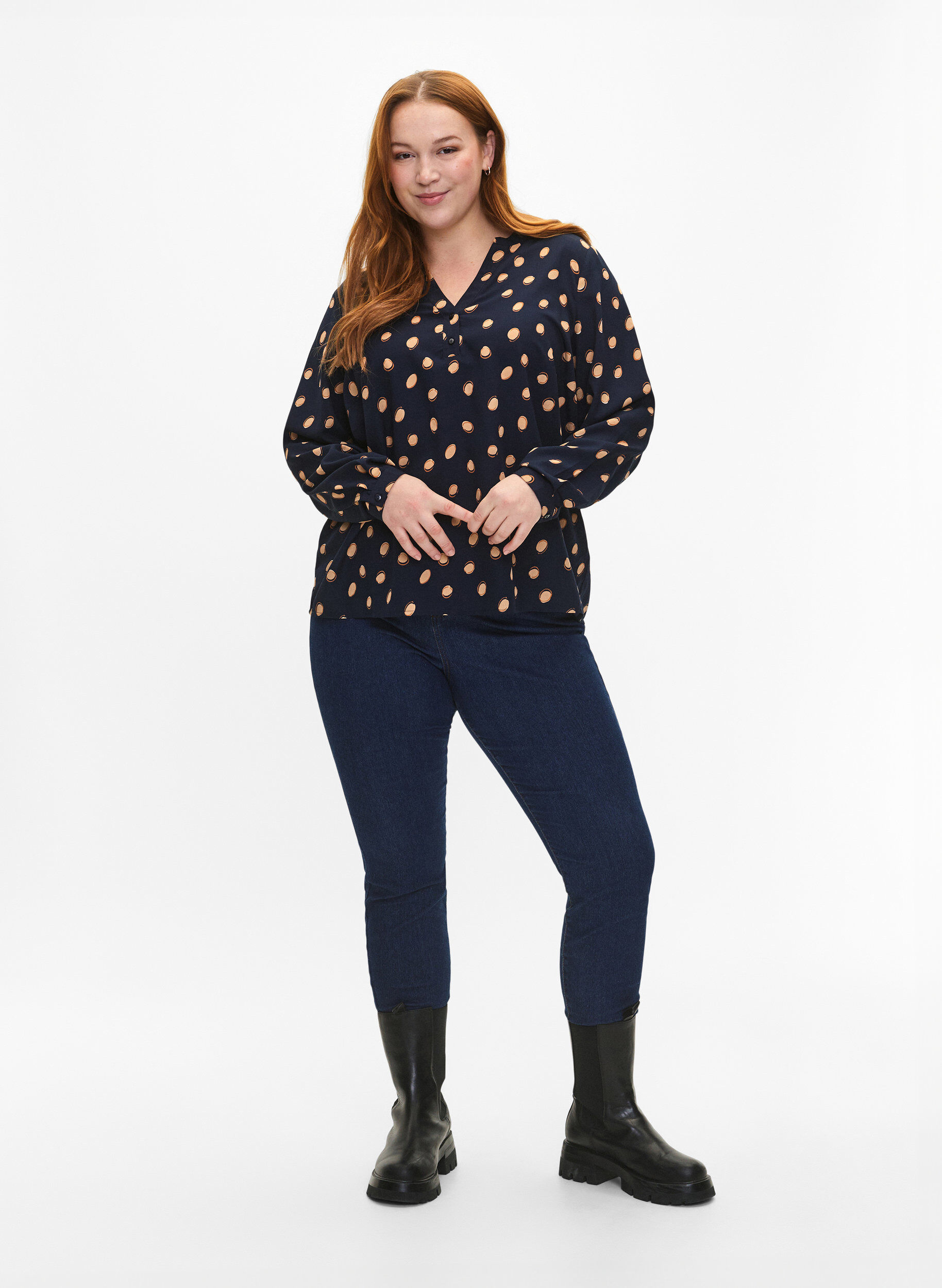 FLASH - Langærmet bluse med print