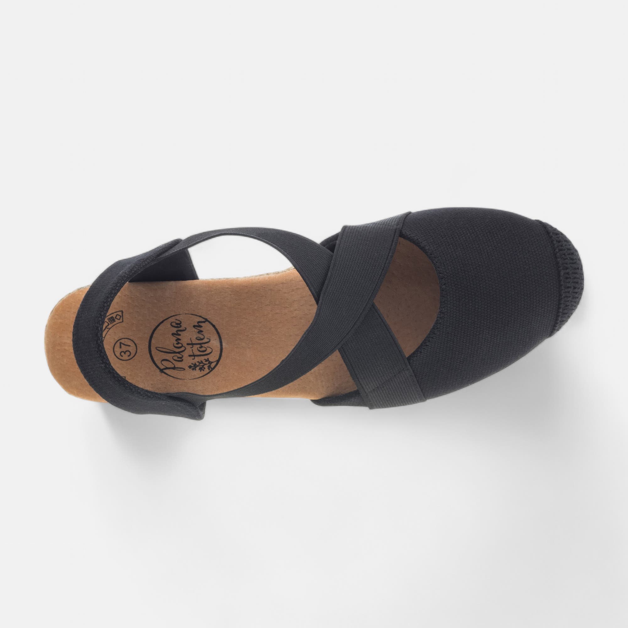 Espadrilles à talon compensé Femme noir