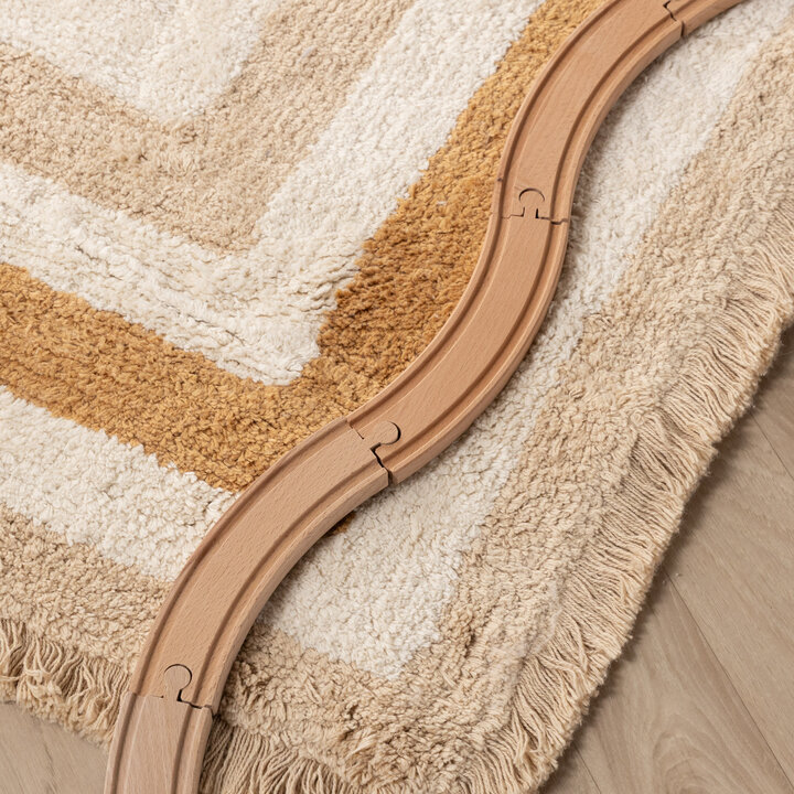 Wasbaar kindervloerkleed - Milo Beige | 100% katoen