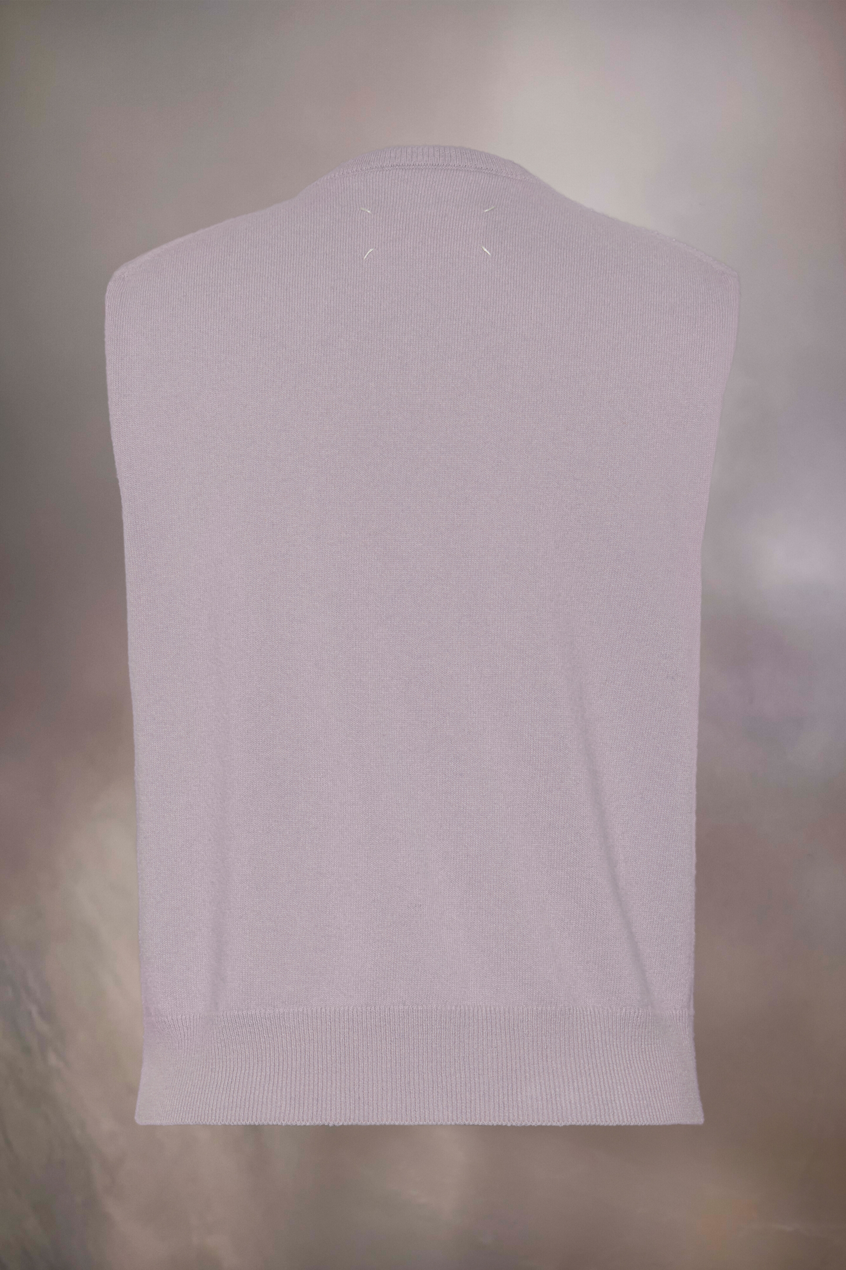 Gilet en laine à col en V Lilas