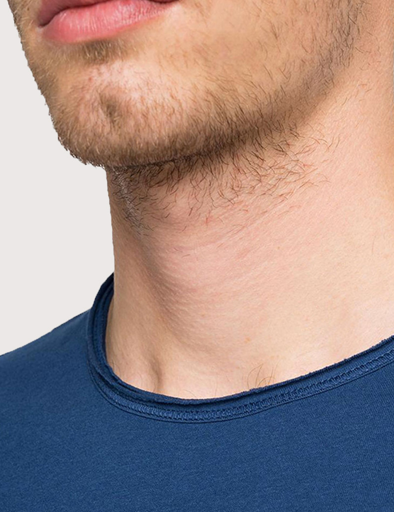 REPLAY T-SHIRT COL ROND COTON STEEL BLUE