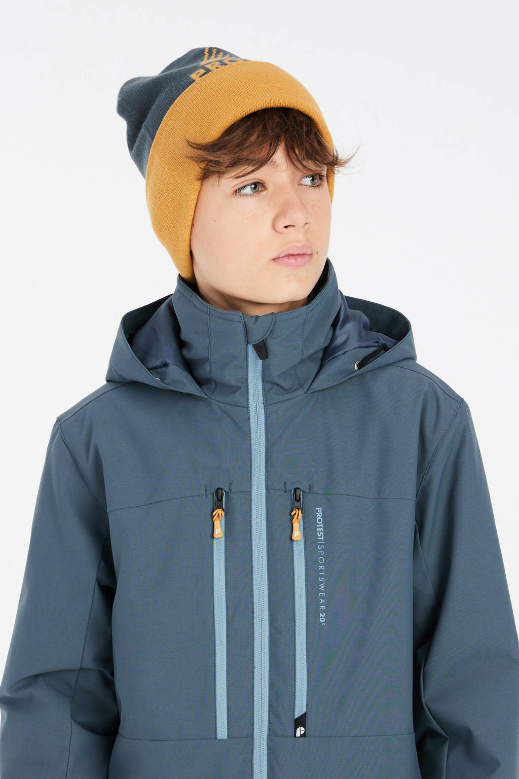 Protest ski-jack Flynty Jr grijsblauw