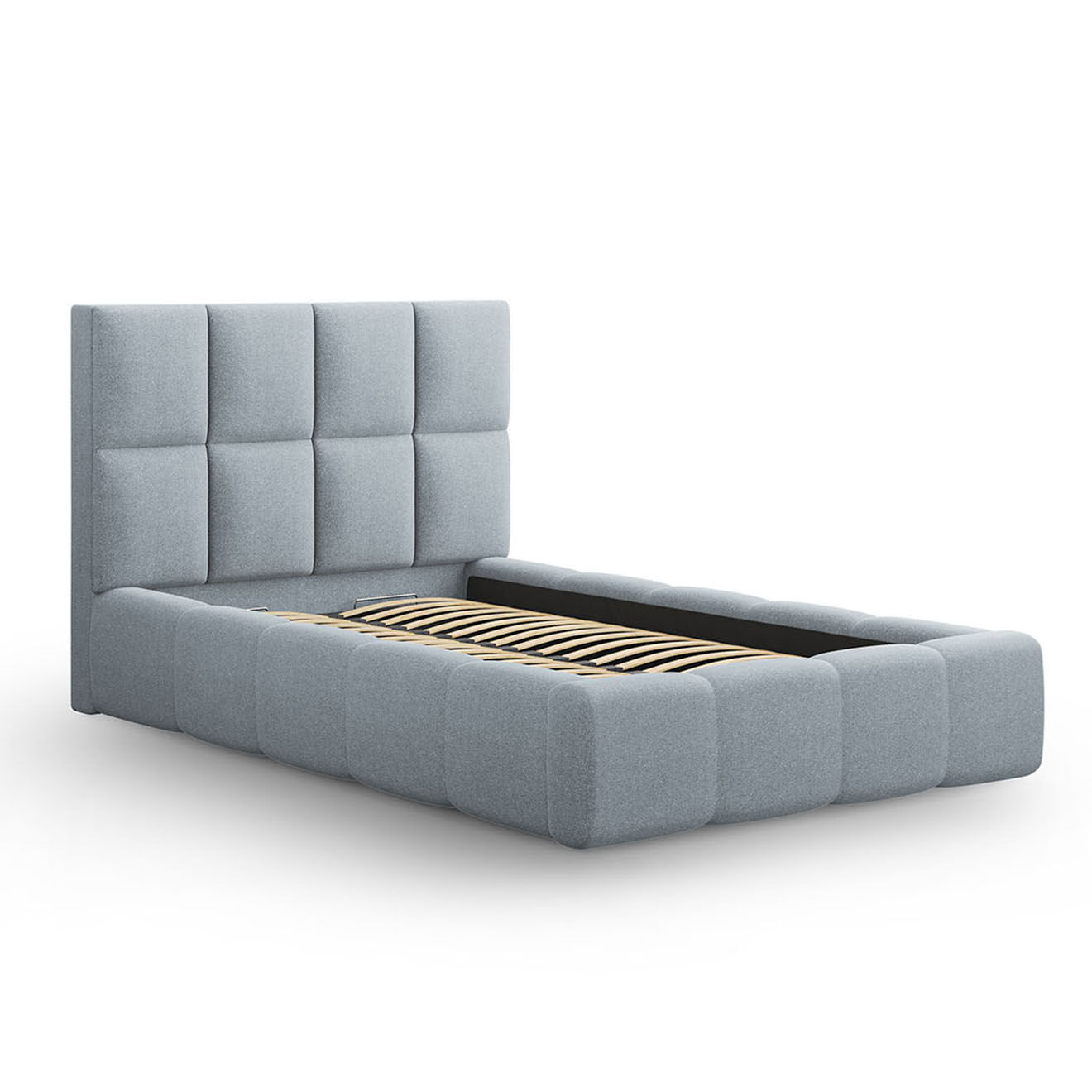 Maison Héritage Lit avec coffre de rangement Isa bleu clair - 230x185x125 cm