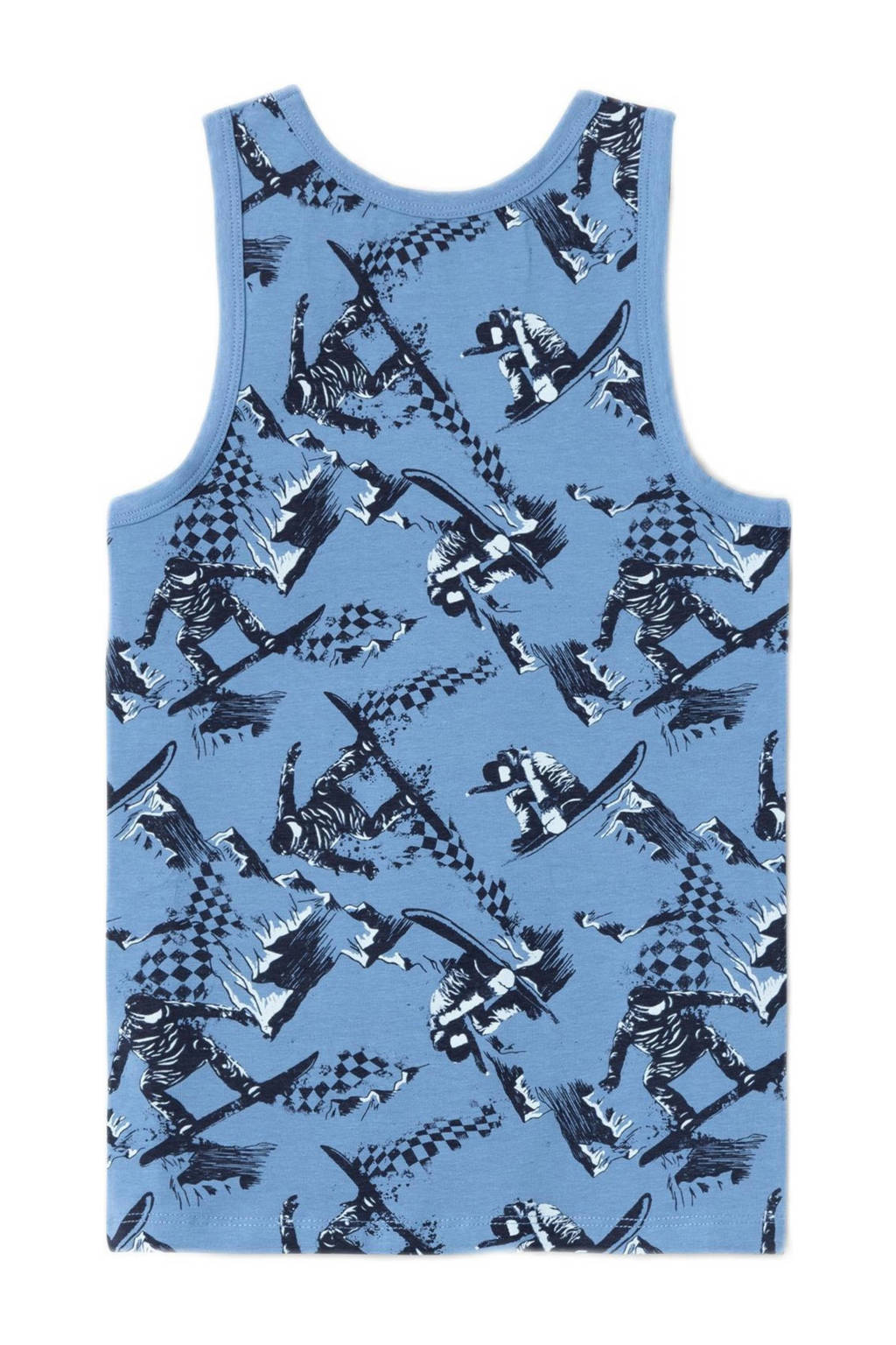 leuke print goede maathemd NKMTANK TOP SNOWBOARD - set van 2 blauw/donkerblauw