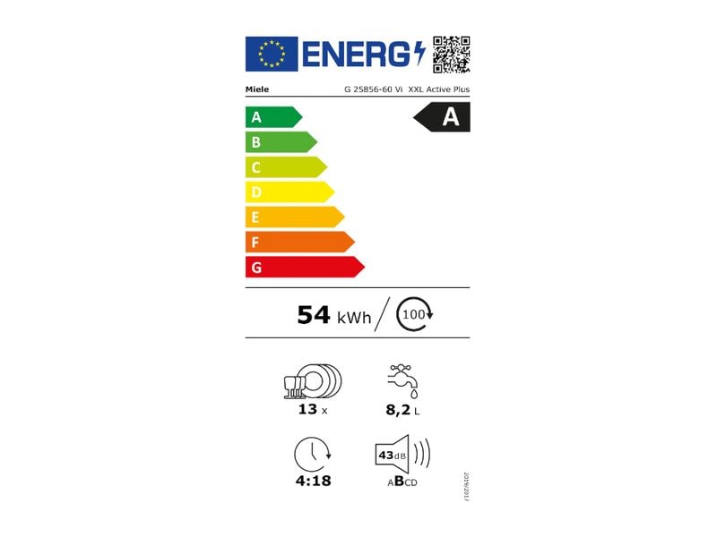 Miele Geschirrspüler G 25856-60 Vi XXL Active Plus Vollintegrierter Geschirrspüler XXL