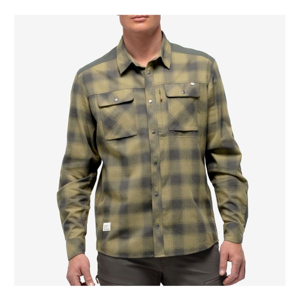 Norrona SVALBARD FLANNEL - Chemise Homme olive drab/slate grey