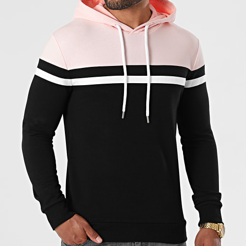 Sweat Capuche Tricolore 1801 Rose Blanc Noir