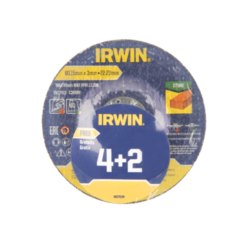 Irwin haakse slijper doorslijpschijven voor steen - 6 stuks -  Ø115 x 3 mm