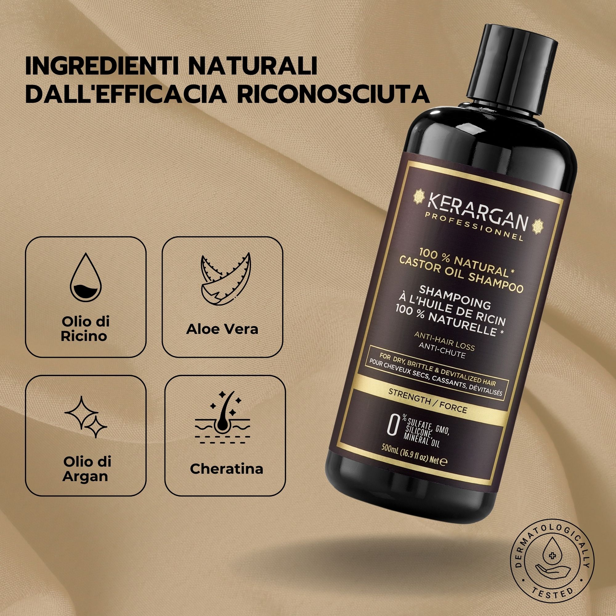 Kerargan - Anti-Haarausfall Shampoo mit Rizinusöl