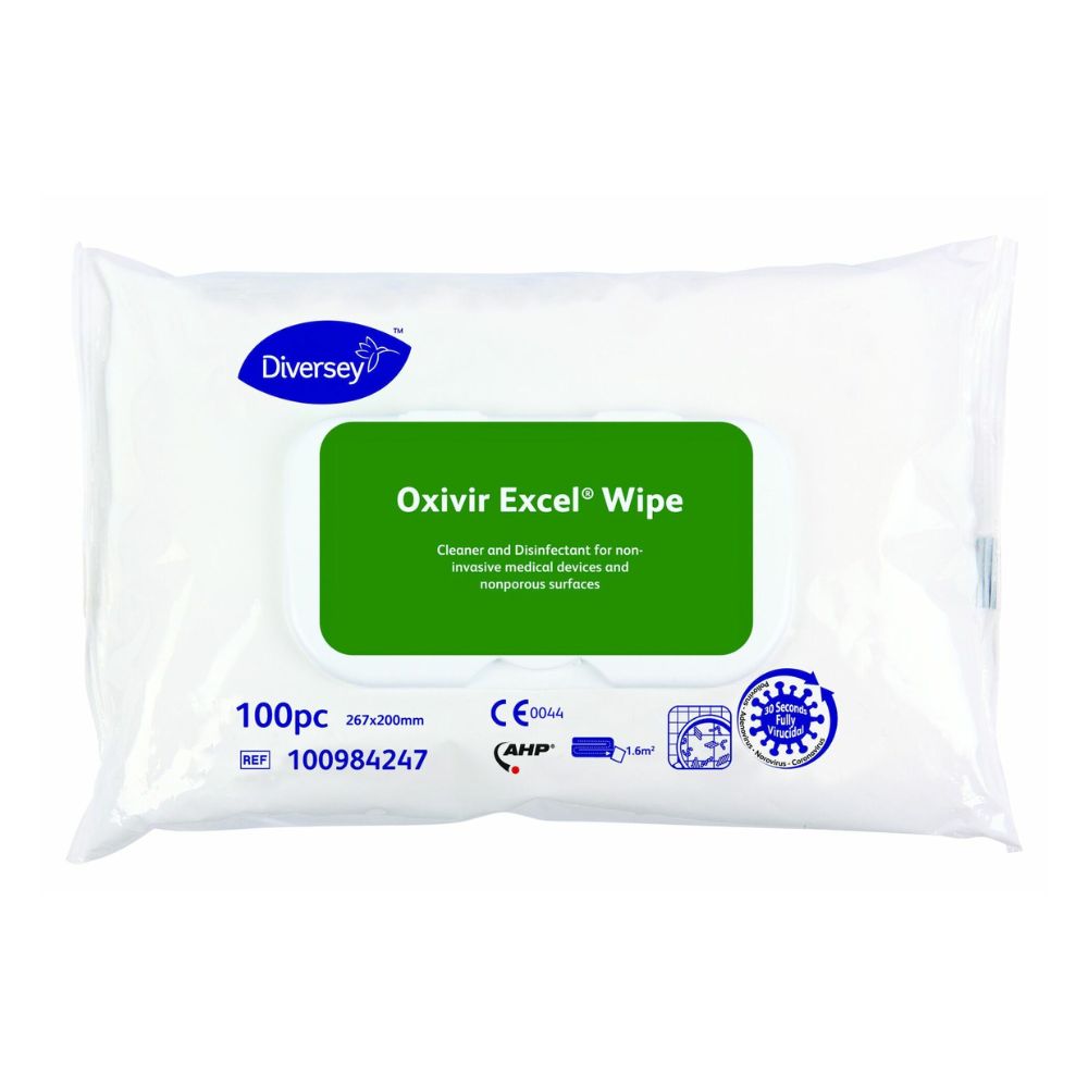 12x Diversey Oxivir® Excel Wipe Desinfektionstücher mit breitem Wirkungsspektrum