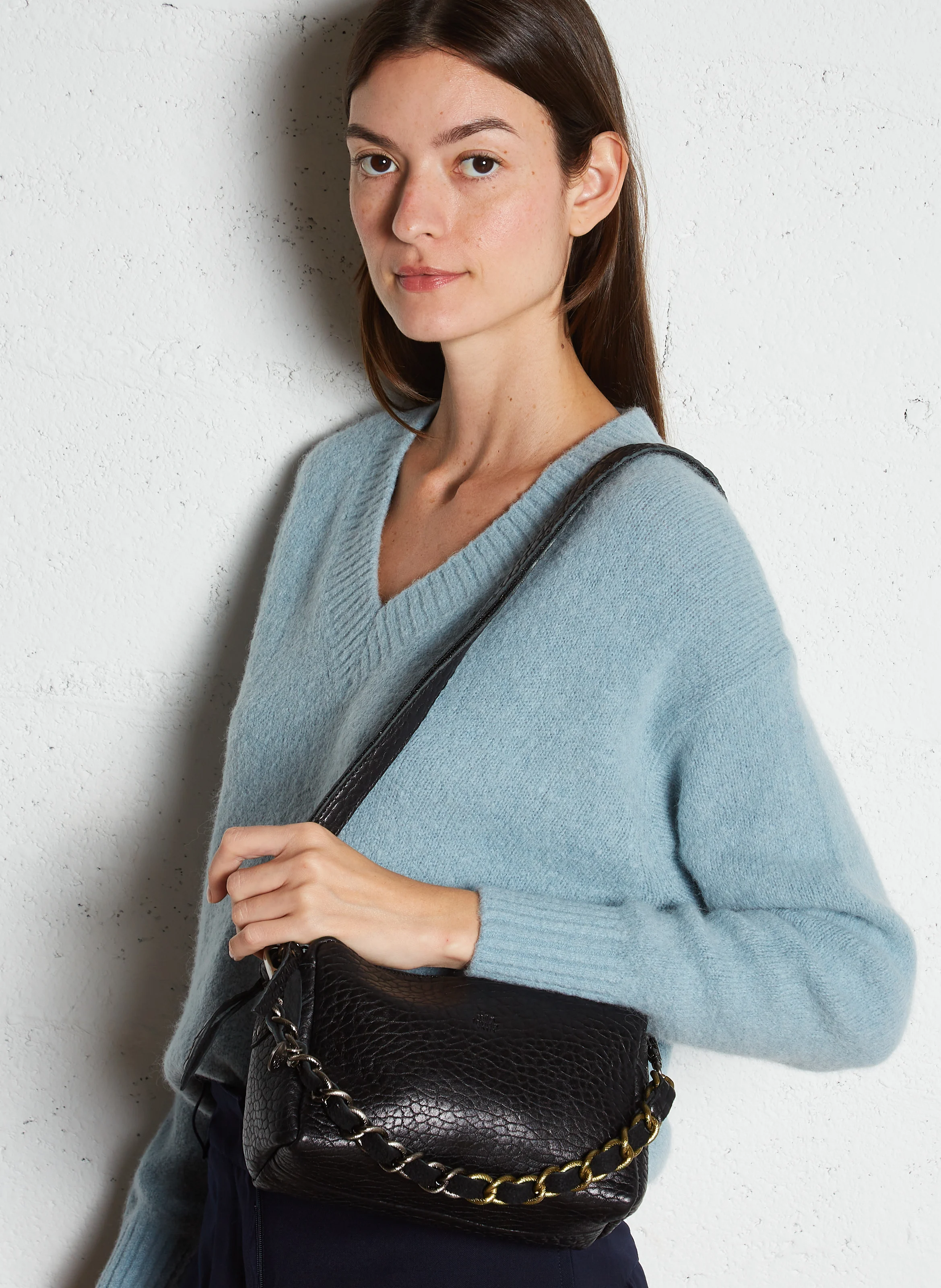 MAMA - Sac bandoulière en cuir | Noir