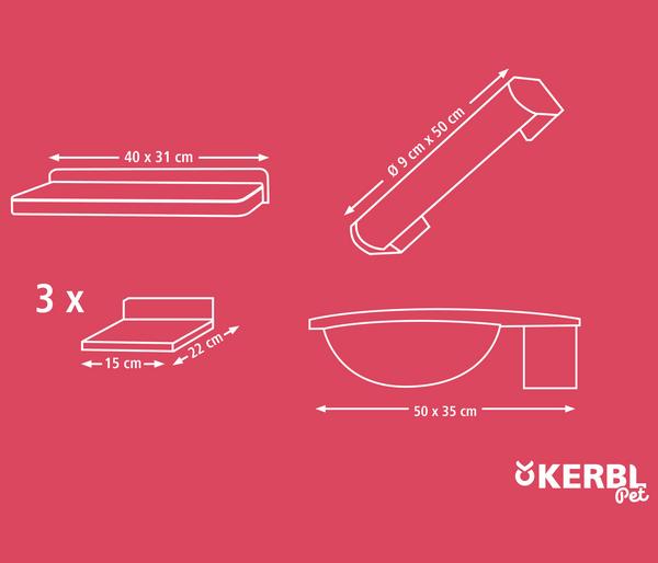 KERBL Pet Kletterwand Rocky, 6-teilig